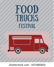 Vector bus in flat style. Food festival