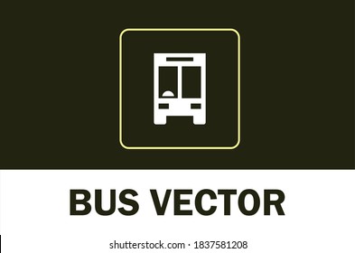 Vector of bus icon. Isolated on dark background. For designer.