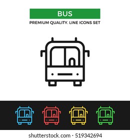 Vector bus icon. Transportation, public transport. Premium quality graphic design. Modern signs, outline symbols collection, simple thin line icons set for website, web design, mobile app, infographic