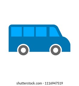 Vector Bus Illustration - Shuttle Bus Symbol, Travel Icon