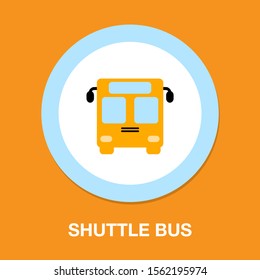 Vector Bus Illustration - Shuttle Bus Symbol, Travel Icon