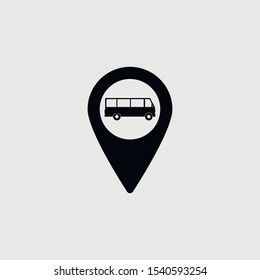 Vector bus in location pin Icon - Vector