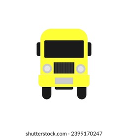 vector bus object in yellow and black