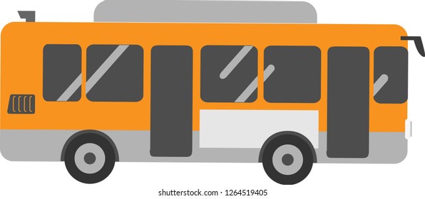 Vector Bus Passenger on White Background