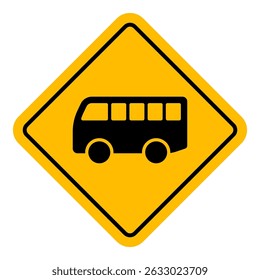 Vector Bus Road Sign Illustration