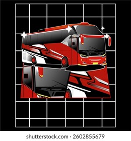Vector bus for screen printing clothes, or social media content, with an EPS base makes this file can be edited again as desired