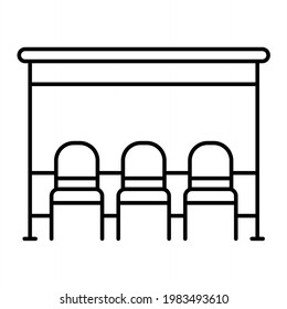 Diseño del icono de contorno de parada de bus de vector
