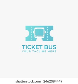 Vector bus ticket logo, ticket logo with a bus symbol in it