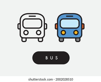 Vector bus transportation transit icon illustration