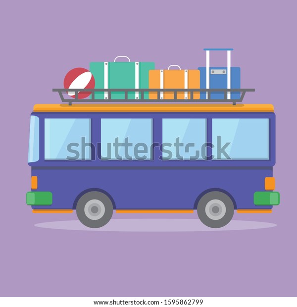 vector bus traveling\
happy holiday design
