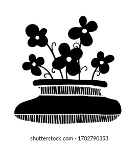 vector bush of flower in a pot 