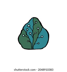 Vector bush isolated on a light background. Hand-drawn. Flat design, vector, cartoon, Doodle style.