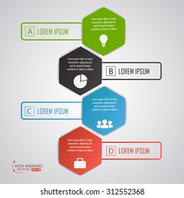 Vector business 3d hexagonal infographic elements.