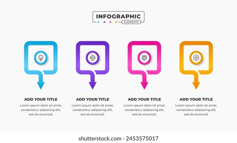 Vector business arrow infographic presentation design template with 4 steps or options