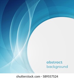 Vector business background with abstract circles and glowing lines. Design with place for your content.