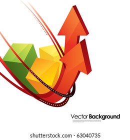 vector business background with arrows and chart