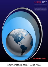 vector business background blue with earth globe