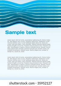 Vector business background with blue waves and space for text.