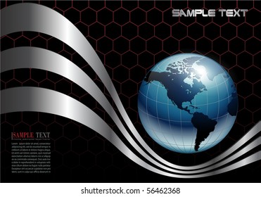fondo de negocio vectorial con globo terrestre.