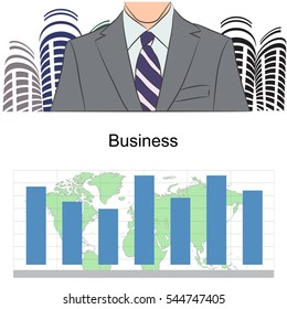 Vector business background - man in a suit
