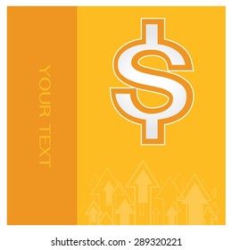 vector Business background orange money dollar vector arrow