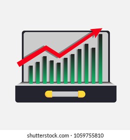 Vector of Business bag. It show upside way in Business trend.