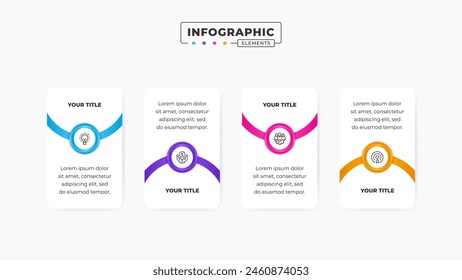 Vector business banner label infographic design template with 4 steps or options