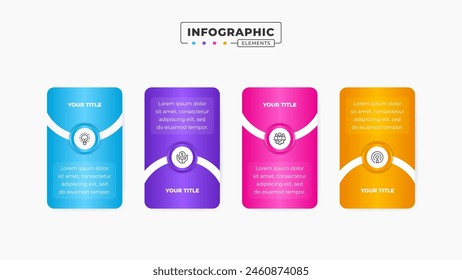 Vector business banner label infographic design template with 4 steps or options