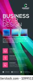 Vector business brochure or banner template. Abstract wave background. Vector illustration