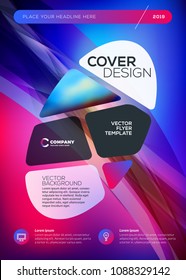 Vector business brochure cover design template. Abstract background with colorful gradients. Vector illustration. Geometric shapes with rounded edges
