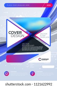 Vector business brochure cover design template. Abstract background with colorful gradients. Vector illustration. Geometric shapes with rounded edges