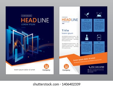 Vector business brochure design template. Corporate annual report. Flyer layout