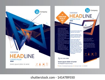 Vector business brochure design template. Corporate annual report. Flyer layout