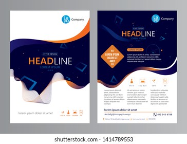 Vector business brochure design template. Corporate annual report. Flyer layout