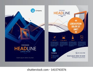 Vector business brochure design template. Corporate annual report. Flyer layout