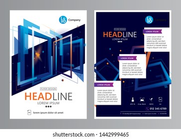 Vector business brochure design template. Corporate annual report. Flyer layout