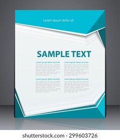 Vector business brochure flyer design layout template, cover design in blue colors