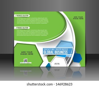 Vector business brochure, flyer, magazine cover & poster template.