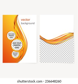 Vector business brochure, flyer template, blank with transparent strip, waves