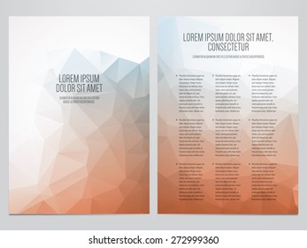 vector business brochure, flyer template, modern polygonal design