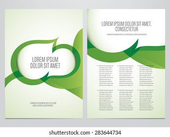 Vector Business Brochure, Flyer Template. Modern Green Corporate Design.