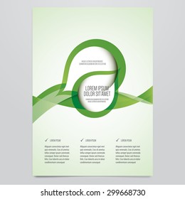 Folleto de negocio de vectores, plantilla de volante. Diseño corporativo moderno y verde.