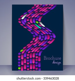 Vector business brochure or flyer template with colorful wavy elements, Abstract background for your design.