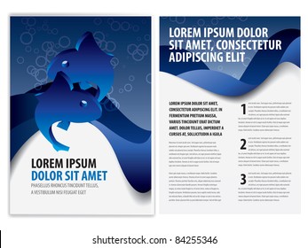 vector business brochure, flyer template