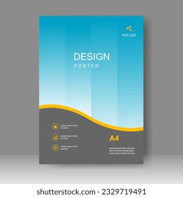 Plantilla de folleto comercial de vectores. Diseño de pancartas, afiche en tamaño A4. Promoción simple de volante. de la barra Formato. Ilustración del vector