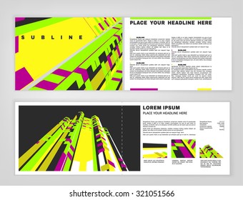 Vector business brochure template. Bright modern backgrounds for poster, print, flyer, book, booklet, brochure and leaflet design. Editable graphic image in white, black and magenta colors