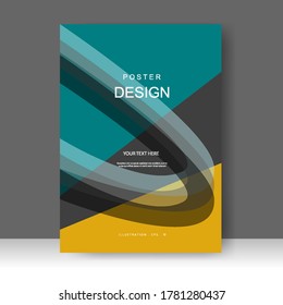 Plantilla de folleto comercial de vectores. Forma de curva Diseño de pancarta, afiche en tamaño A4. Promoción simple de volante. de la barra Formato. Ilustración del vector