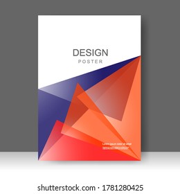 Vector business brochure template. Low poly Banner Design, Poster in A4 size. Simple Flyer promotion. magazine. Vector illustration