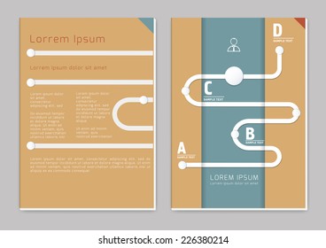 Vector  business brochure time line on cover.