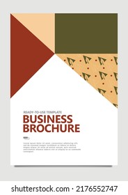 Vector business brochure using autumn colors and decorative pattern. Suitable for annual report, certificate, proposal, and template.